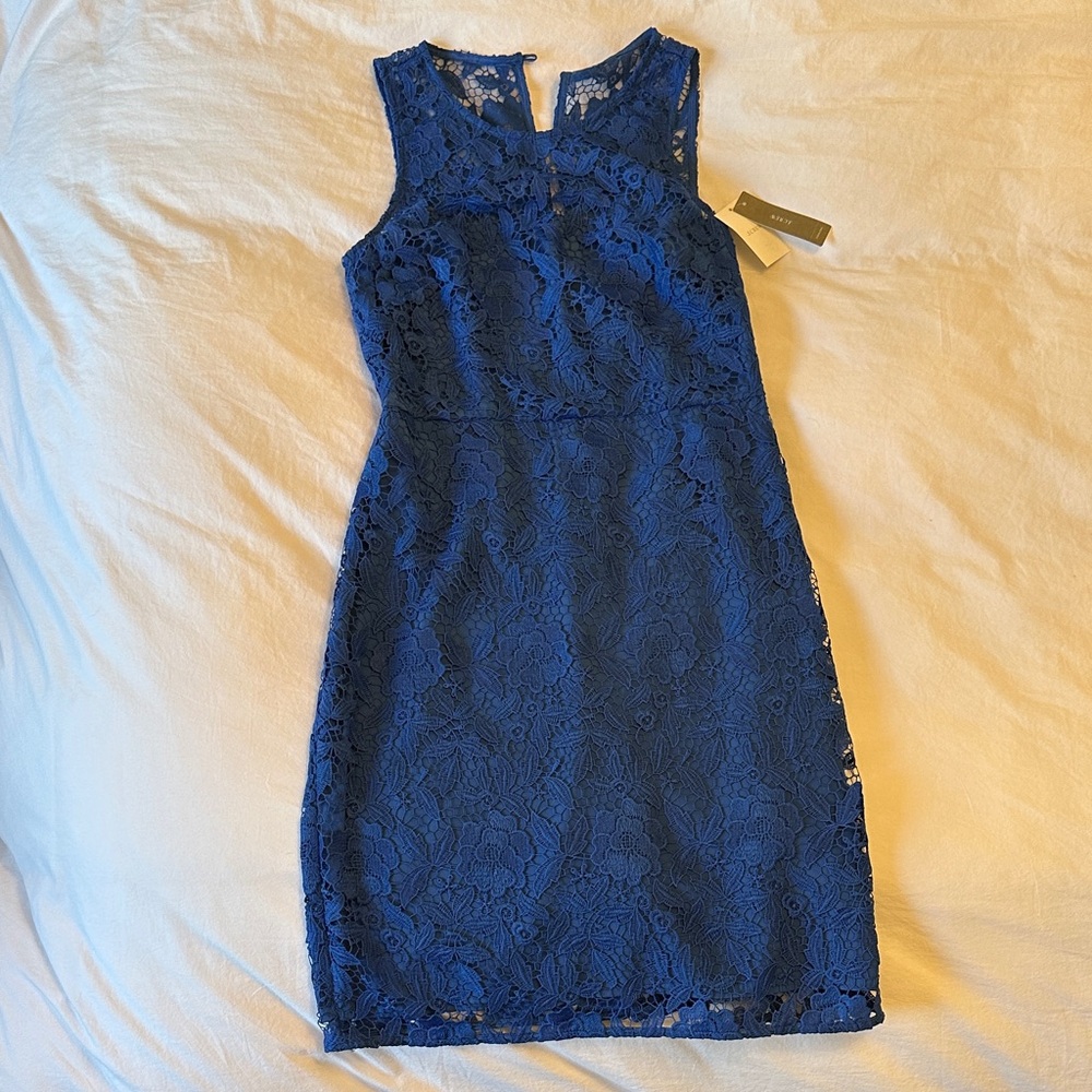J. Crew Royal Blue Lace Midi Dress